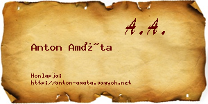 Anton Amáta névjegykártya